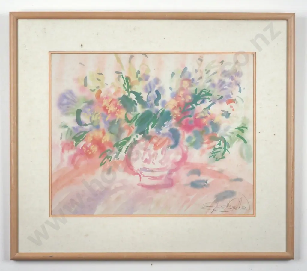 Sally Carlaw, Still LIfe With Flowers. Watercolour. Image 1++