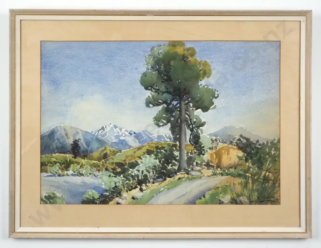 Lily Scott. Landscape w Tree. Watercolour. Image 1++