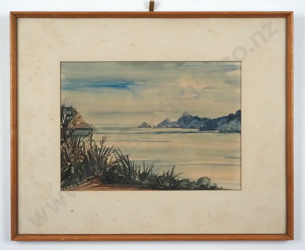 Possibly Jack Crippen. Manukau Heads. Watercolour. Image 1++