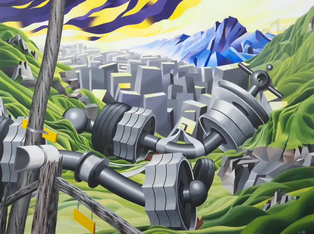 Andrew Coates. 1974. Confines Of Man.  Acrylic On Board. Image 1++