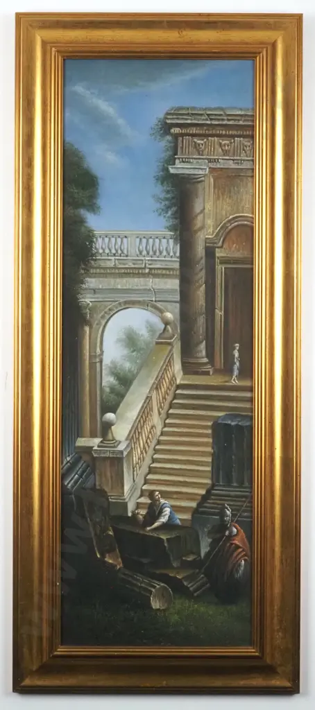 Guarding the Stone. Scene From Ancient Rome.  Oil  on Board. Image 1++