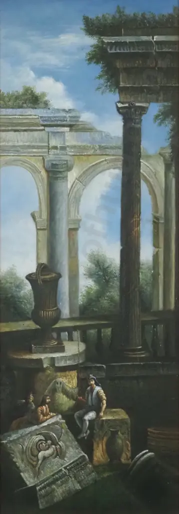 The Whole is Bigger than the Sum of the Parts. Scene From Ancient Rome. Oil on Board. Image 1++