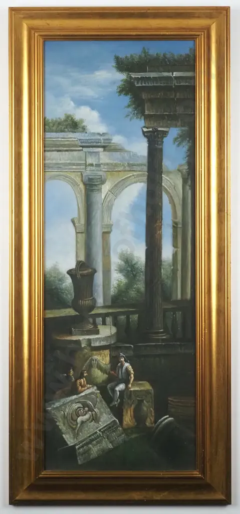 The Whole is Bigger than the Sum of the Parts. Scene From Ancient Rome. Oil on Board. Image 1++