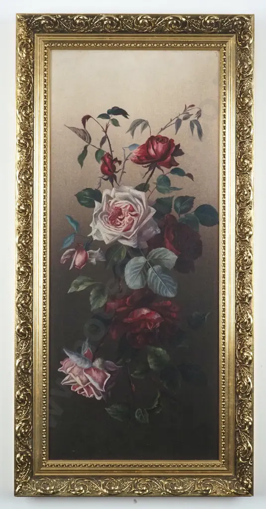 Unsigned. Still Life - Roses. Photolithograhic Print. Image 1++