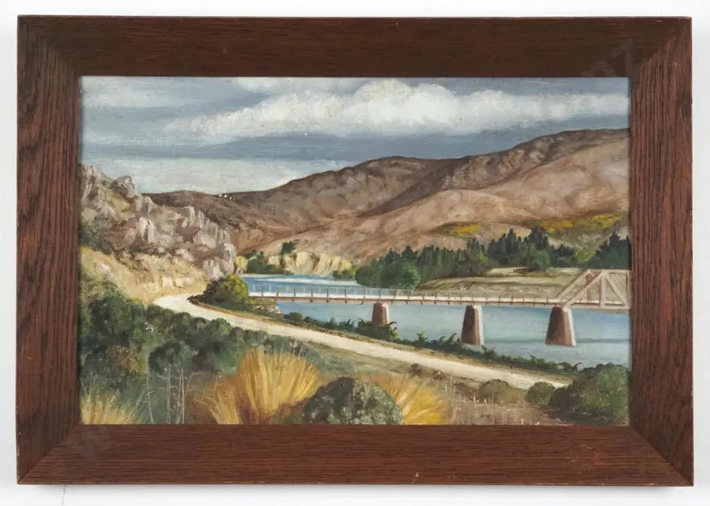 E. A. Urquhart. Waitaki/Kurow. Oil on Board. Image 1++