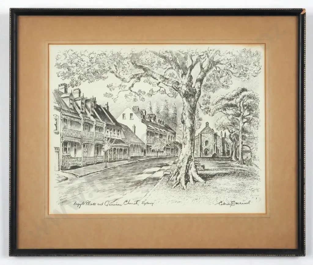 Dedric Emanual. Argyle Place & Garrison Church, Sydney. Pencil on Paper. Image 1++