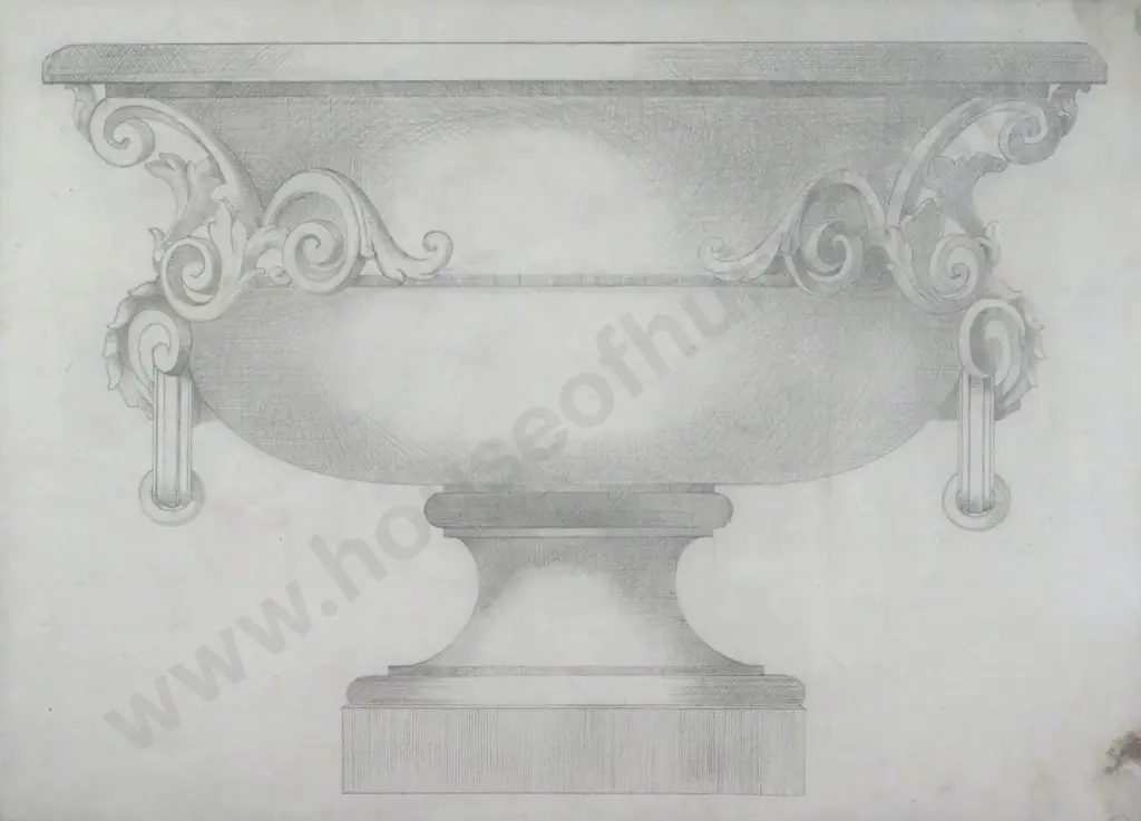 Very Large Pencil Sketch of an Urn. Image 1++