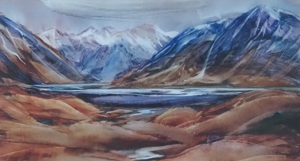 South Island Landscape. Large Framed Print. Image 1++