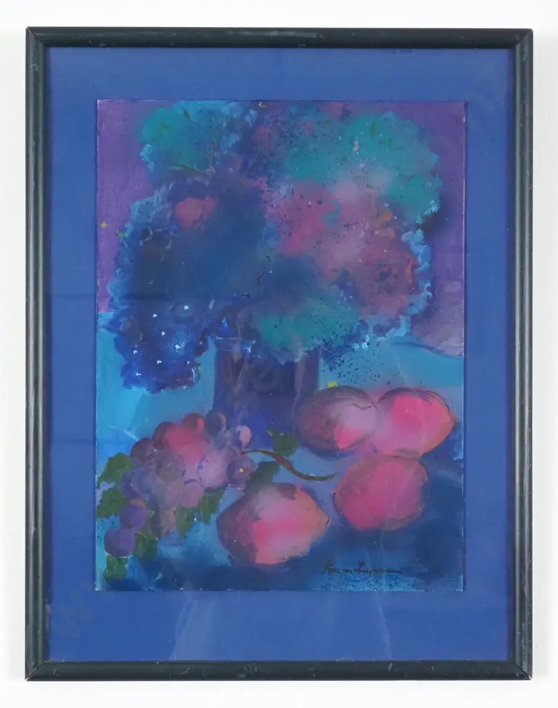 Kath von Tunzelmann. 'Blue Fun' Still Life. Acrylic on Board. Image 1++