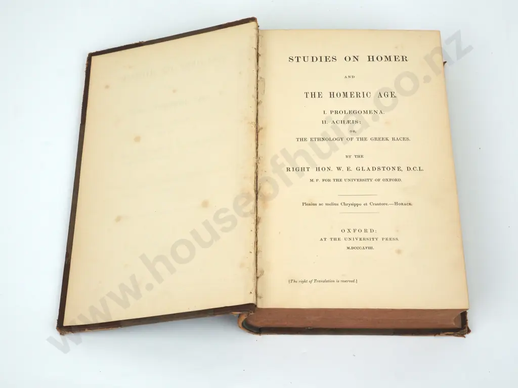 Gladstone, Right Hon W.E.; Studies on Homer and The Homeric Age (3 Volumes) Image 1++