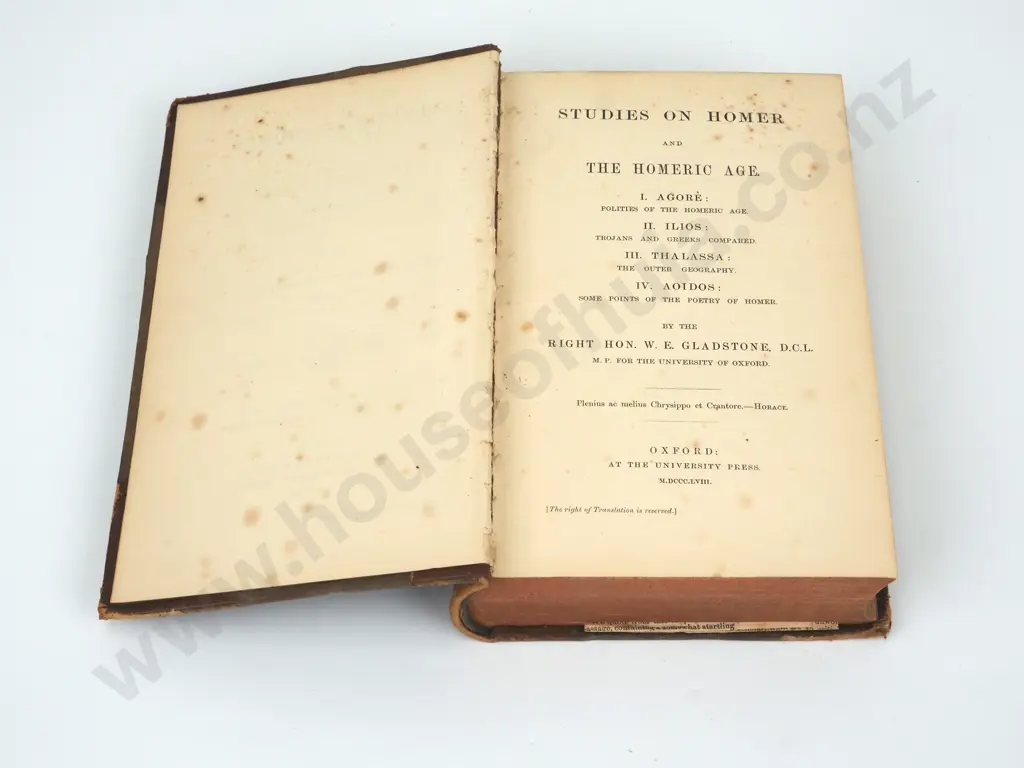 Gladstone, Right Hon W.E.; Studies on Homer and The Homeric Age (3 Volumes) Image 1++