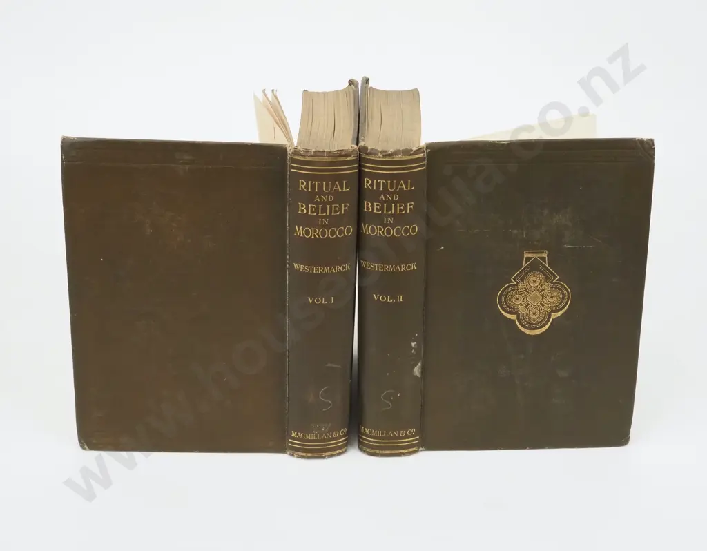 Edward Westermarck, Ritual & Belief in Morocco, Macmillan, London 1926, 2 Vols, Ex lib. Image 1++