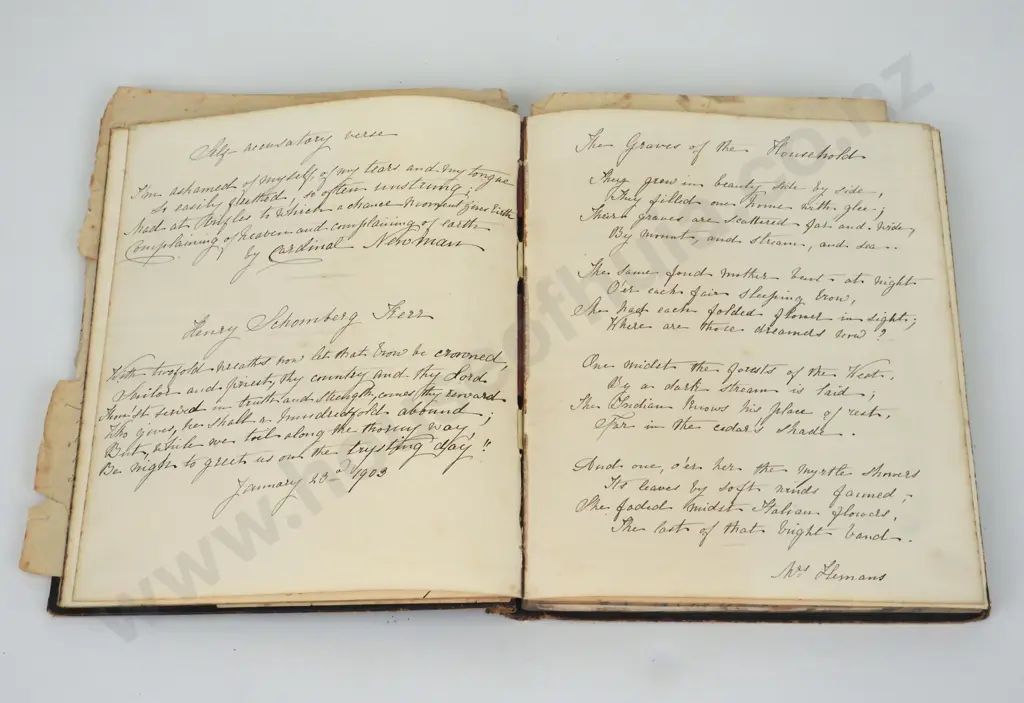Poetry Manuscript Book With Reference To Christchurch In the 1890s & To The Plunket Family  Image 1++