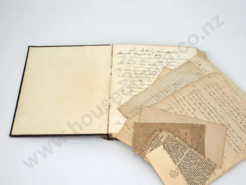 Poetry Manuscript Book With Reference To Christchurch In the 1890s & To The Plunket Family  Image 1++