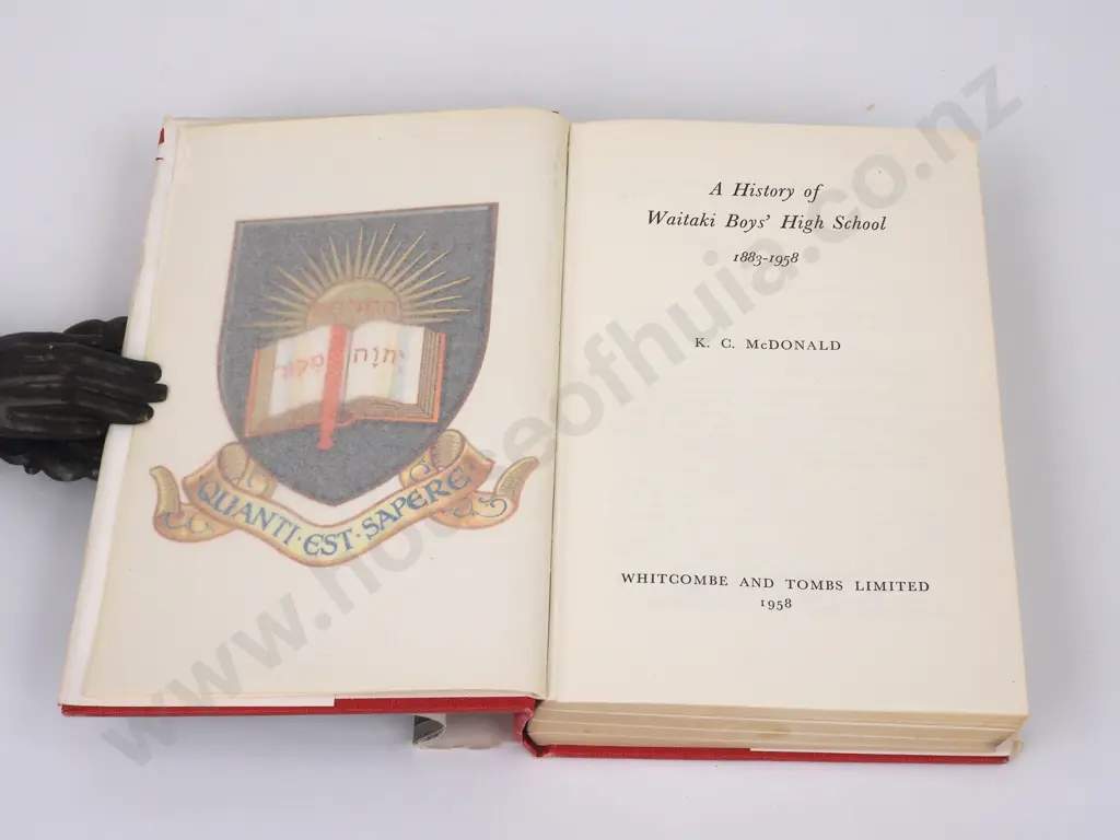 McDonald, K.C.; A History Of Waitaki Boys' High School  1883 - 1958. Image 1++