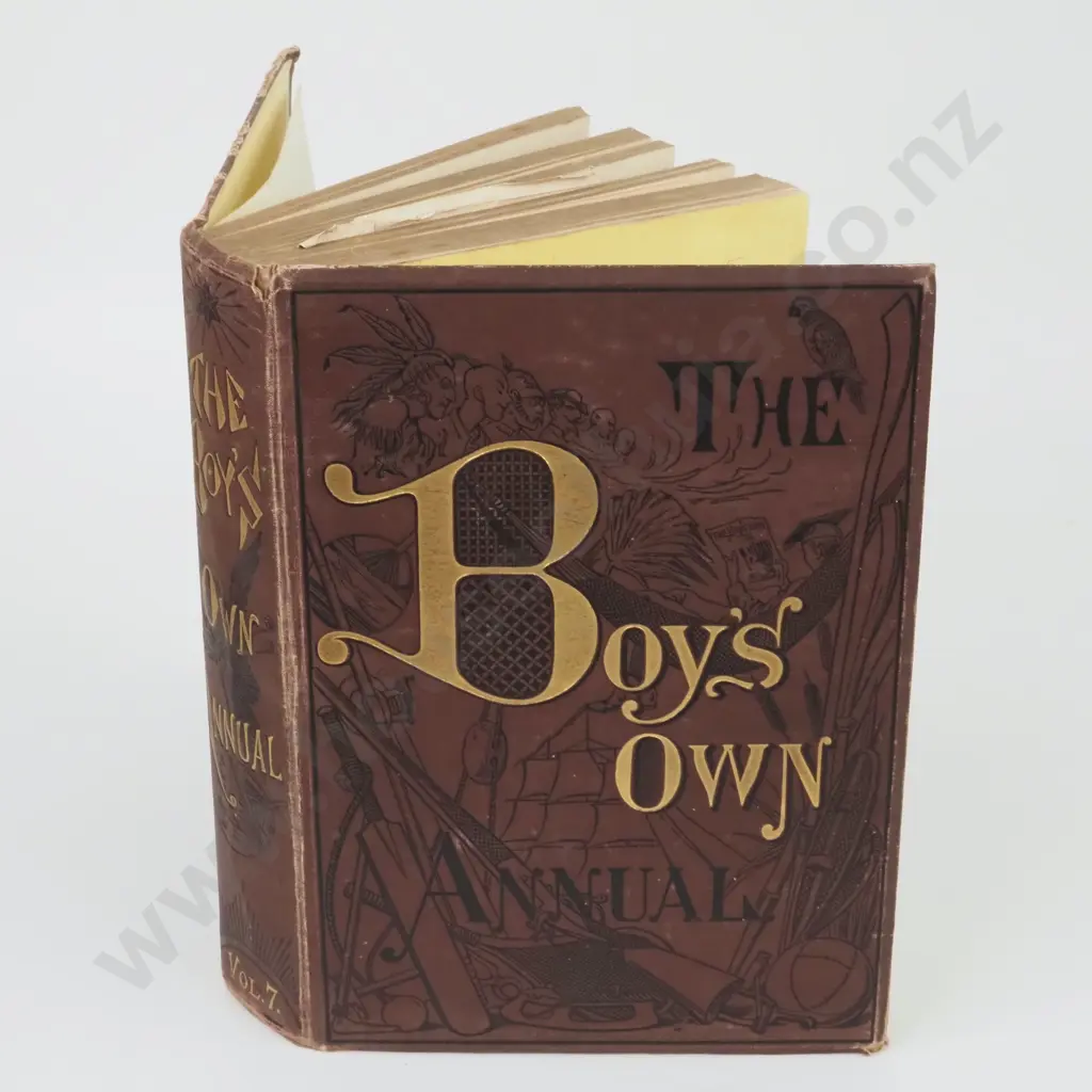 Boys Own Manual Book, London, 1884. Binding broken, some pages loose. Image 1++