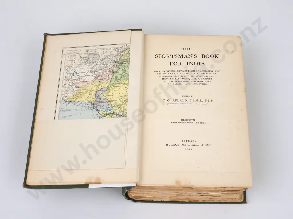 Aflalo, F.G. (Ed) - The Sportsman's Book For India, Horace Marshall, London 1904 Image 1++