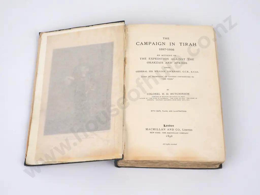 Hutchinson, Col H.D.; The Campaign in Tirah 1897-1898. Image 1++