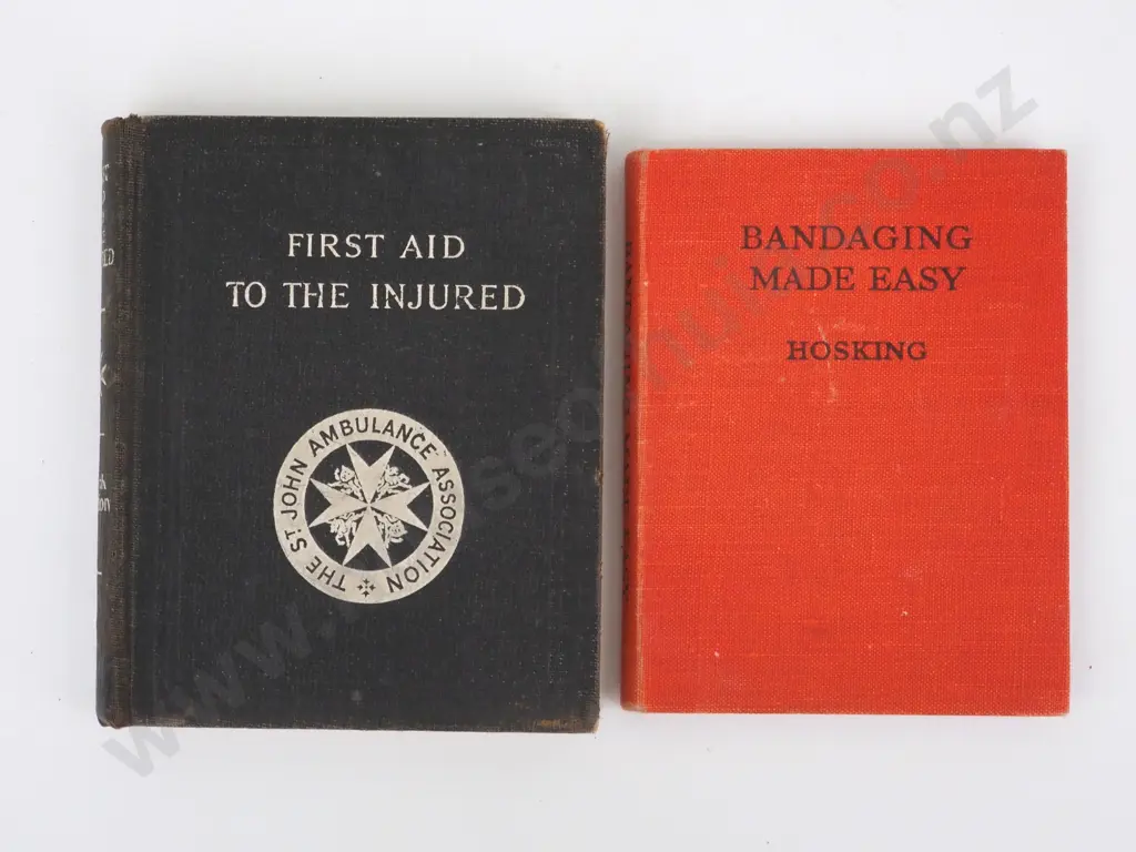 2 volumes: St John Ambulance Assn, First Aid to the Injured, 1939, 39th edition. Image 1++
