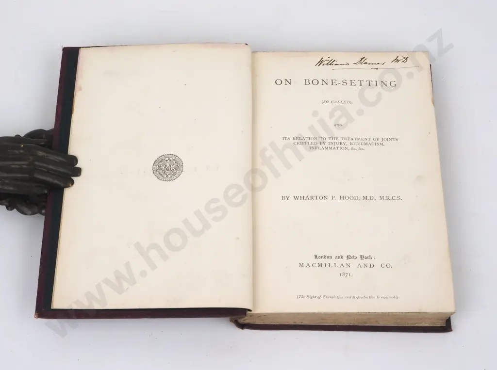 Hood, Wharton P.; On Bone-Setting Image 1++