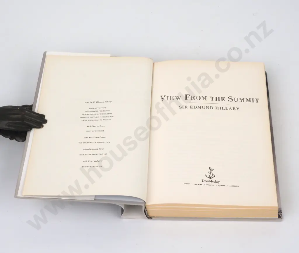 Hillary, Sir Edmund, View From the Summit, Doubleday, 1999, First edition. Image 1++