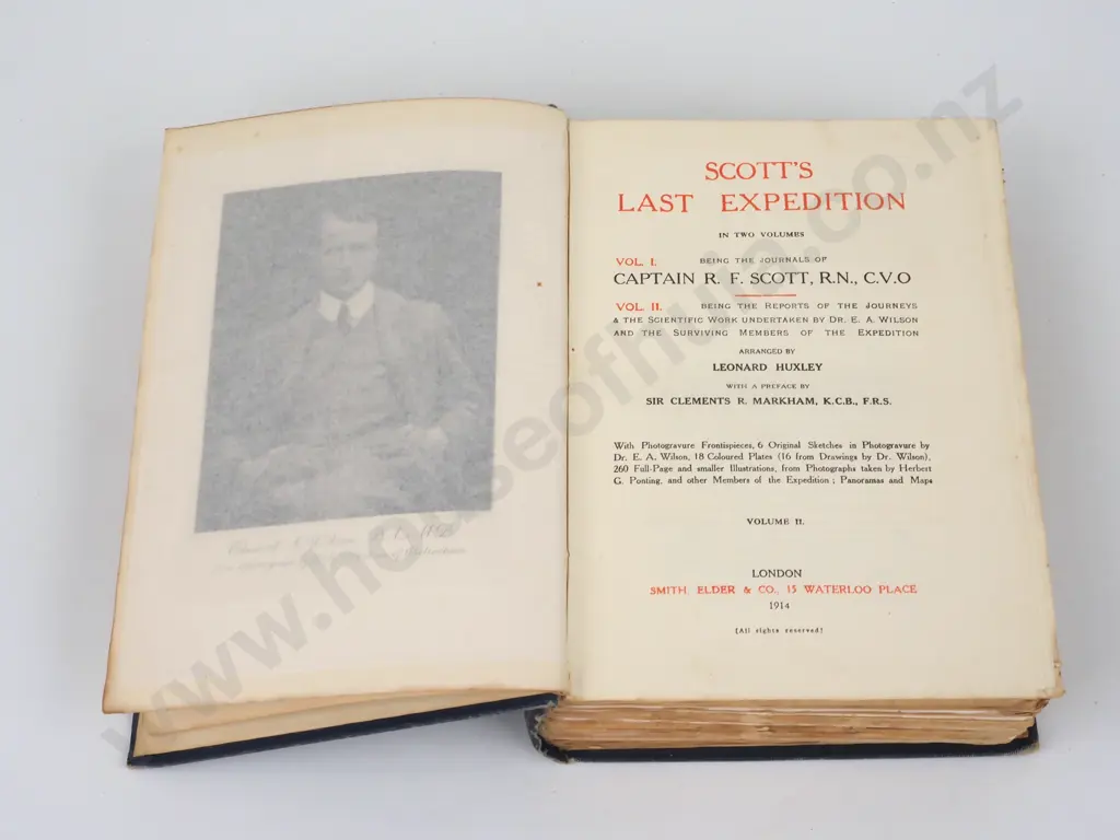 Huxley, Leonard; Scott's Last Expedition, 2 Vols; Smith Elder & Co., 1914. Image 1++