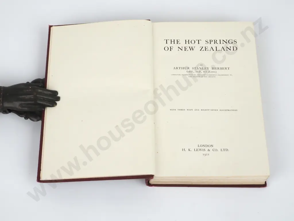Arthur Stanley Herbert, The Hot Springs of New Zealand, Lewis & Co Ltd, 1921, First Edition Image 1++