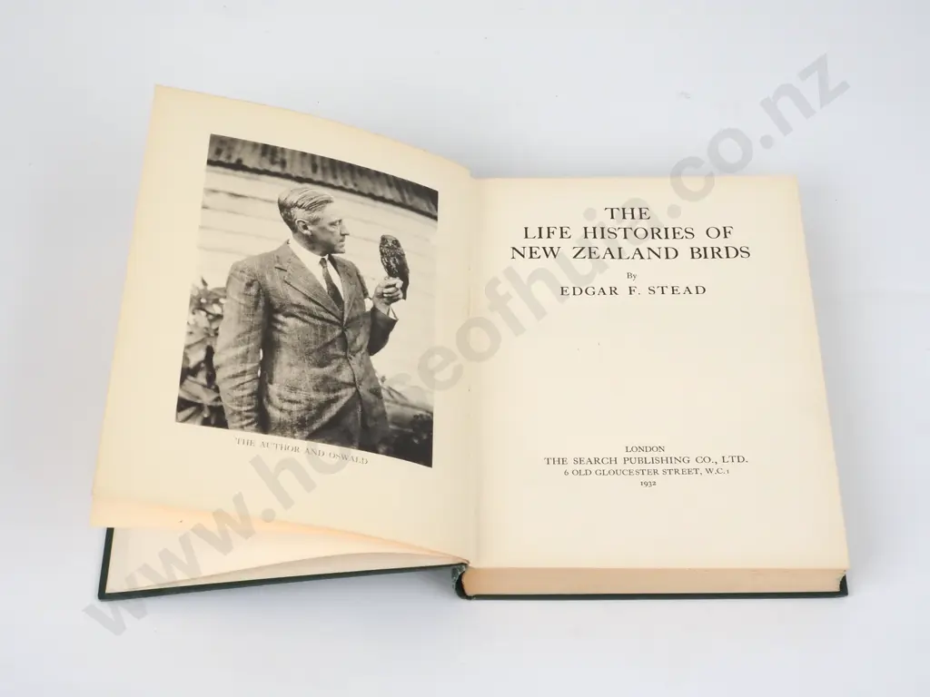 Edgar F. Stead, The Life Histories of New Zealand Birds, Search Publishing Ltd, 1932. Image 1++