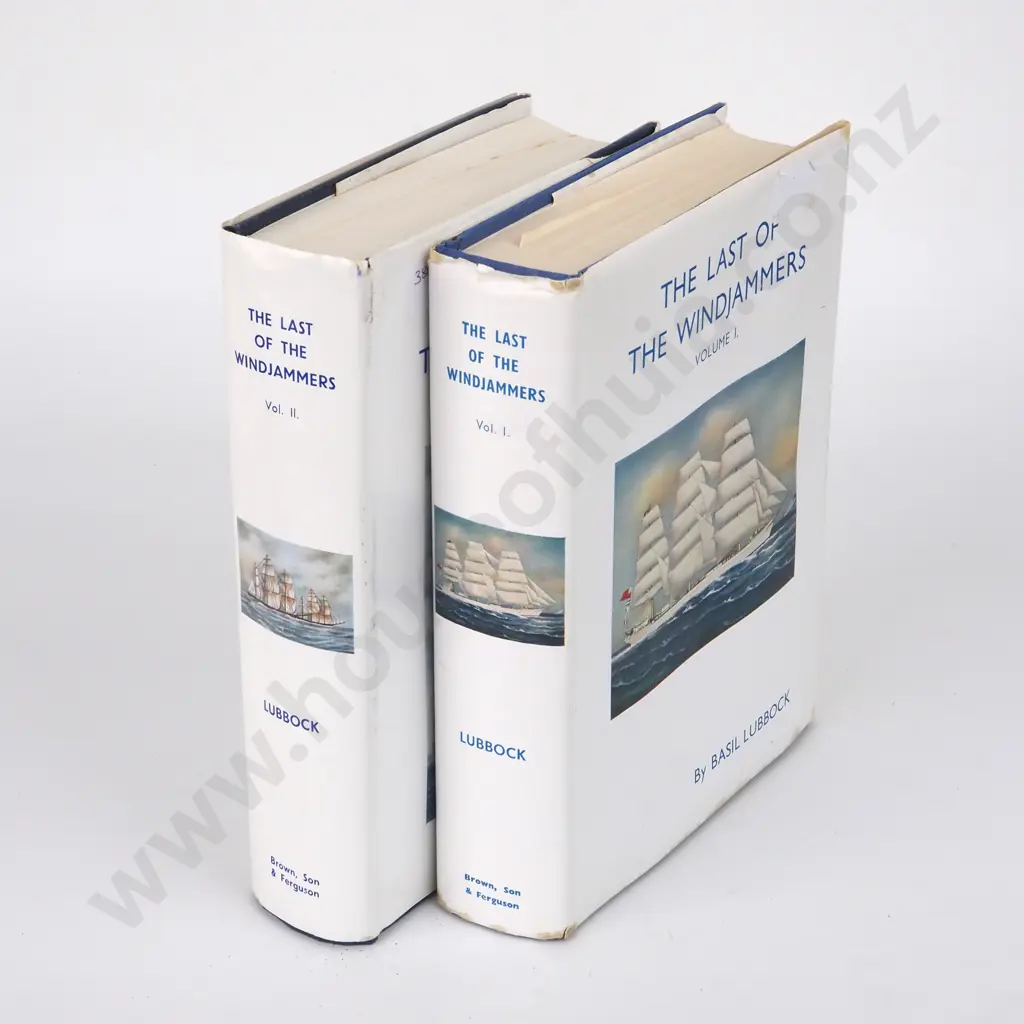 Lubbock, Basil; The Last of the Windjammers; Two Volumes; Brown & Ferguson, Reprint 1970. Image 1++