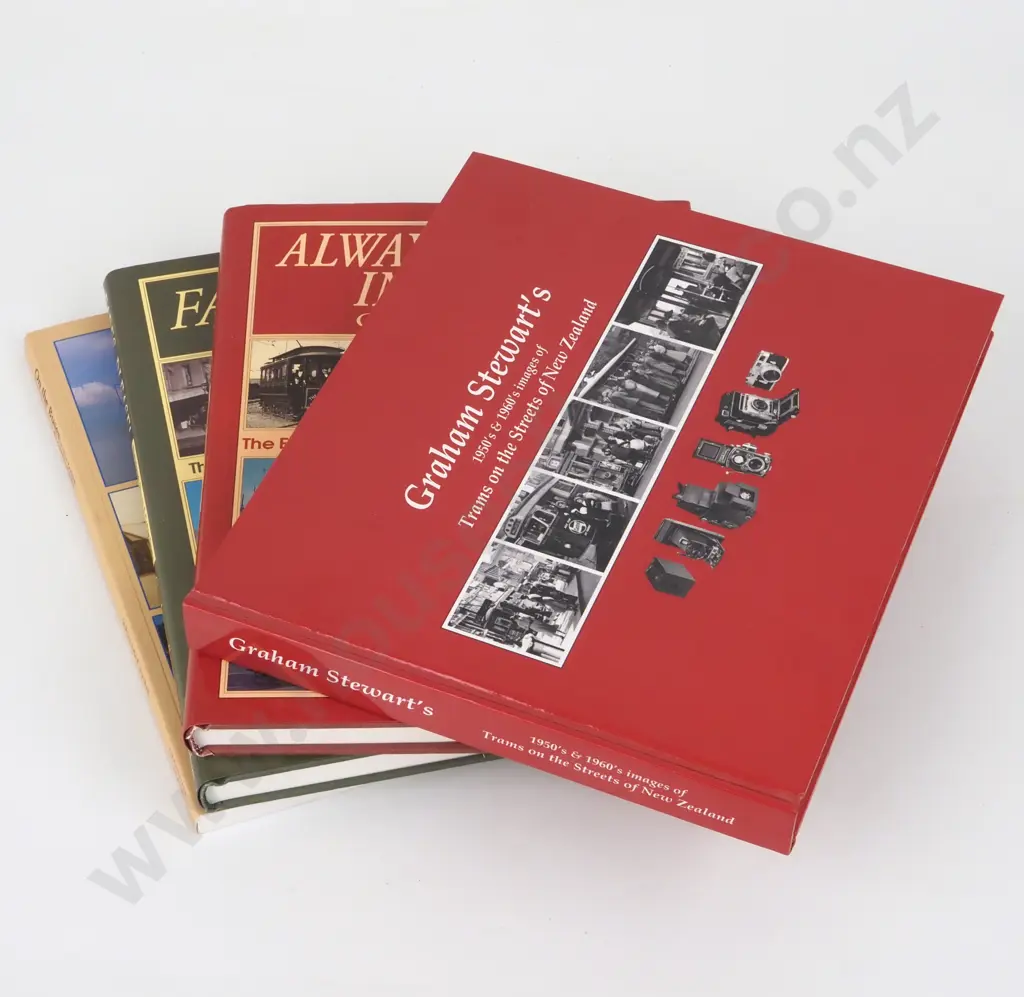 Three books by Graham Stewart on early New Zealand Trams, and one other Image 1++