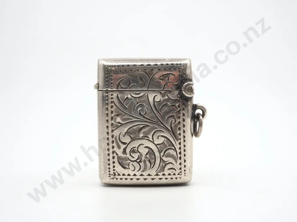 Sterling Silver Vesta Box. Birm 1913 Image 1++