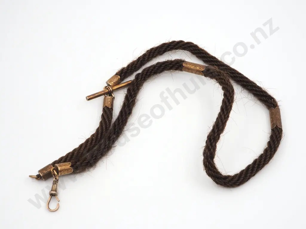 Antique Hair Fob w 9ct Gold Fittings Image 1++