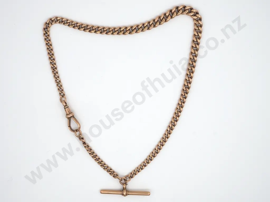 9ct gold Fob Chain With T Bar Image 1++