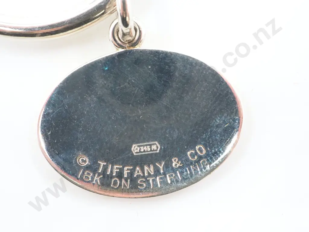Tiffany & Co Sterling Silver & 18ct  Yellow Gold Key Ring Image 1++