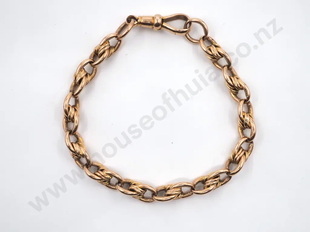 9ct Antique Fancy LInk Bracelet Image 1++