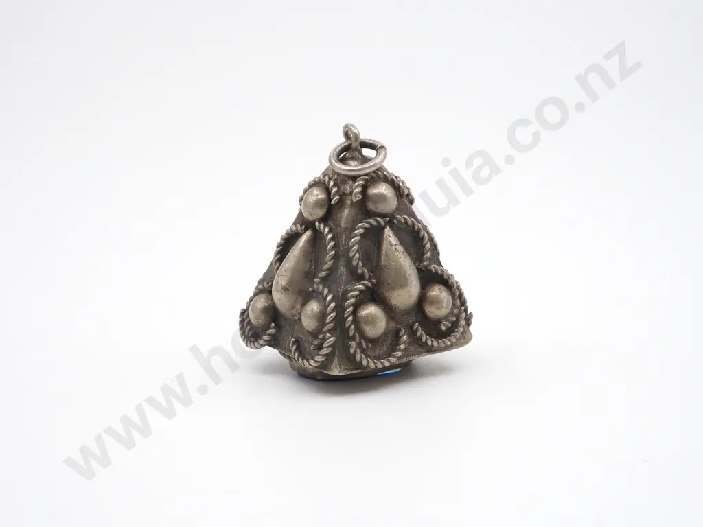 Sterling Silver & Blue Stone Seal with Intaglio of a Goat Image 1++