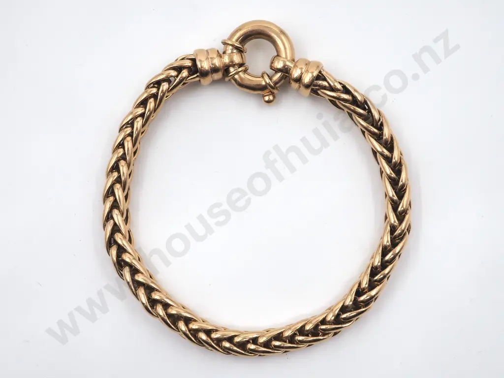9ct Gold Wheat Link Bracelet Image 1++