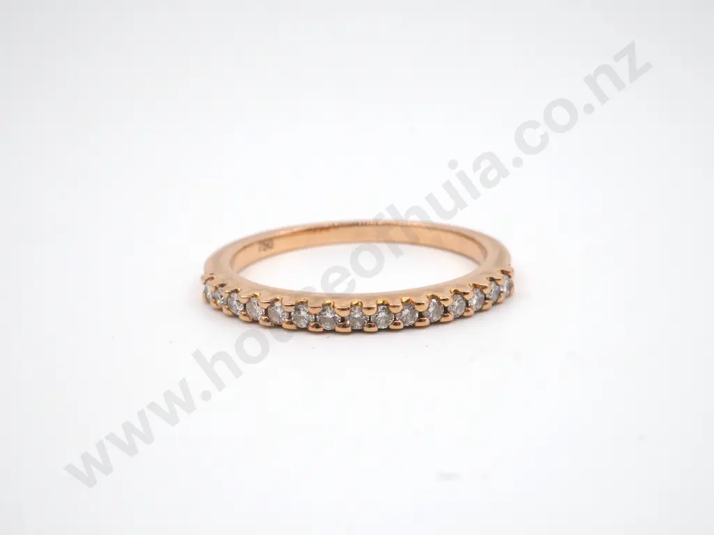 18ct Rose Gold & Diamond Half Eternity Ring Image 1++