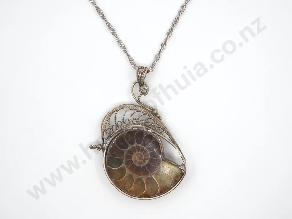 Sterling Silver & Ammonite Pendant  Image 1++