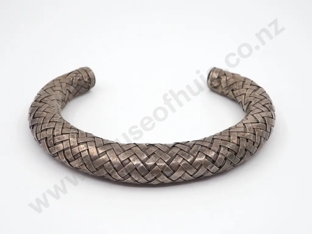 Intricate Woven Silver Bangle (Untested) Image 1++