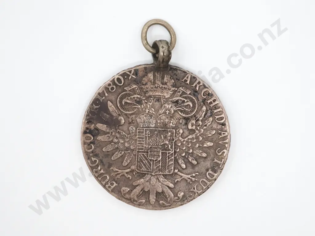 Maria Theresa 1780 Thaler Re Strike Coin in Sterling Silver Pendant Image 1++