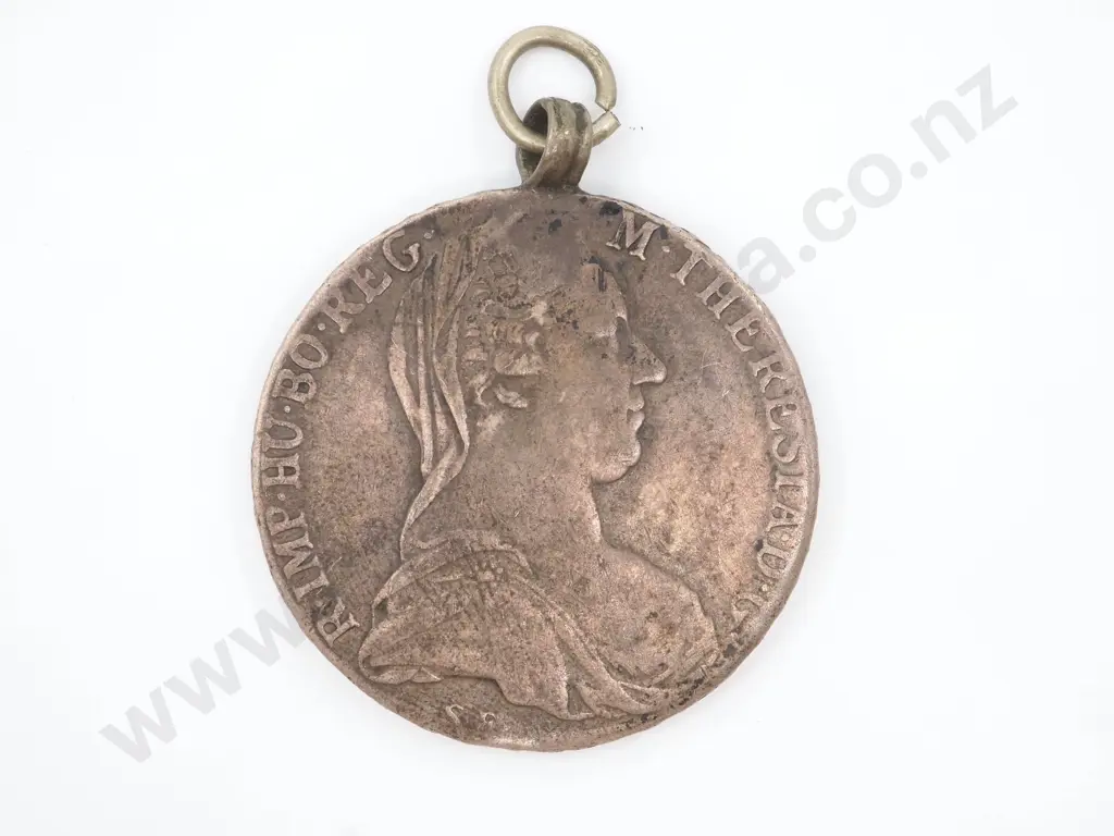 Maria Theresa 1780 Thaler Re Strike Coin in Sterling Silver Pendant Image 1++
