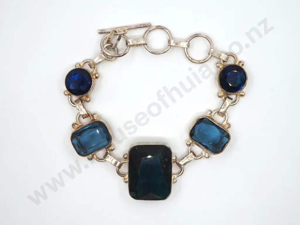 Sterling Silver Blue Gem Bracelet Image 1++