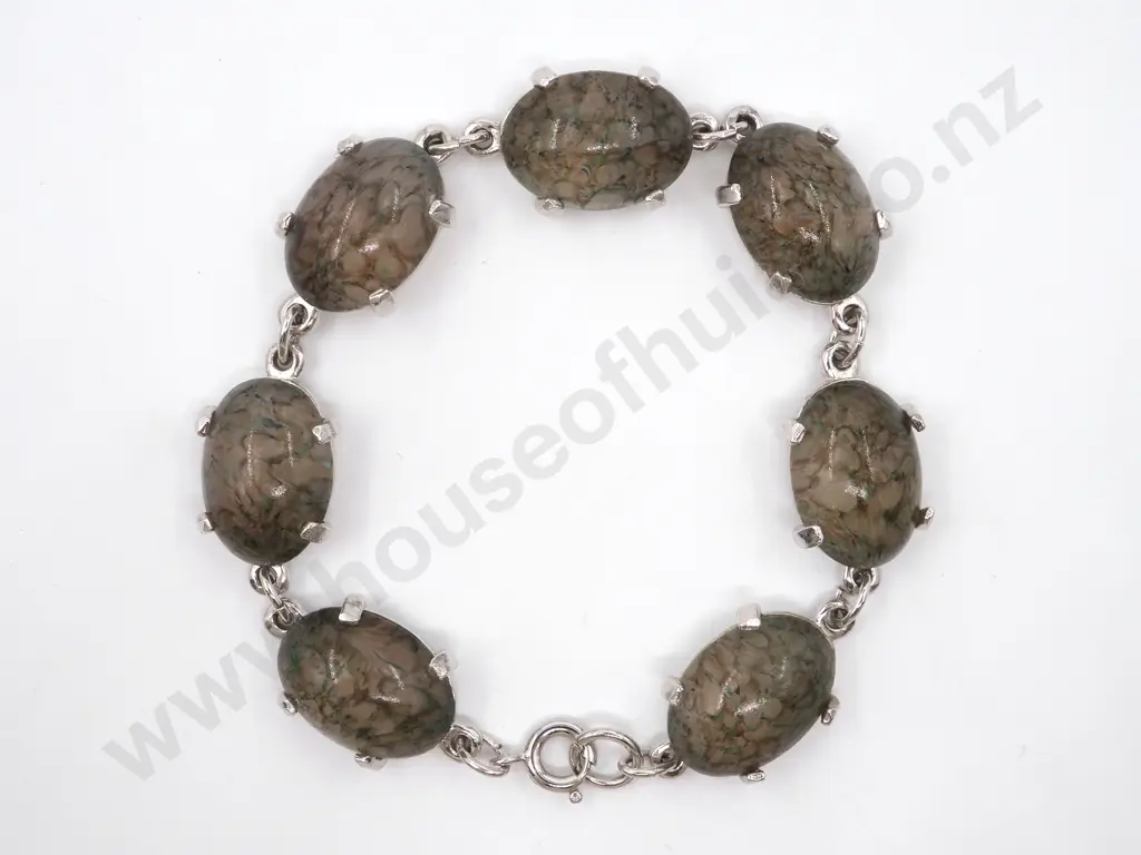 Agate & White Metal Bracelet Image 1++