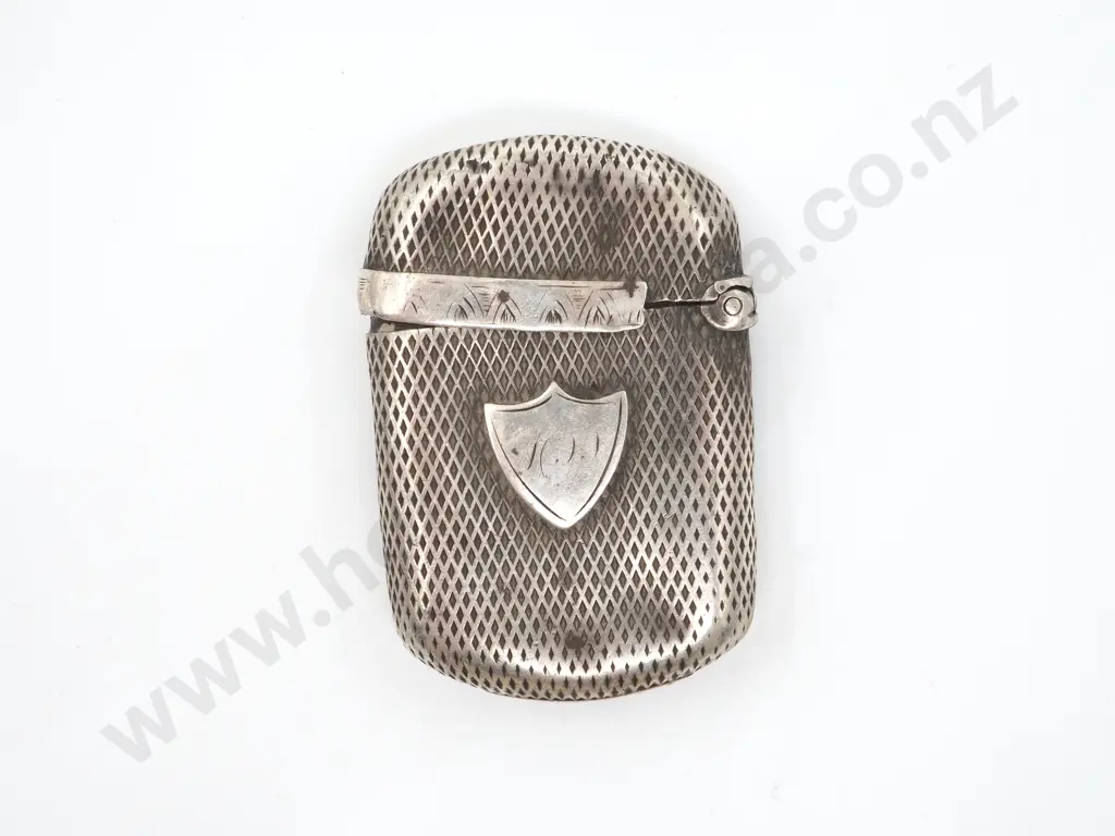 Sterling Silver Vesta  Box With Shield Shaped Cartouche Image 1++