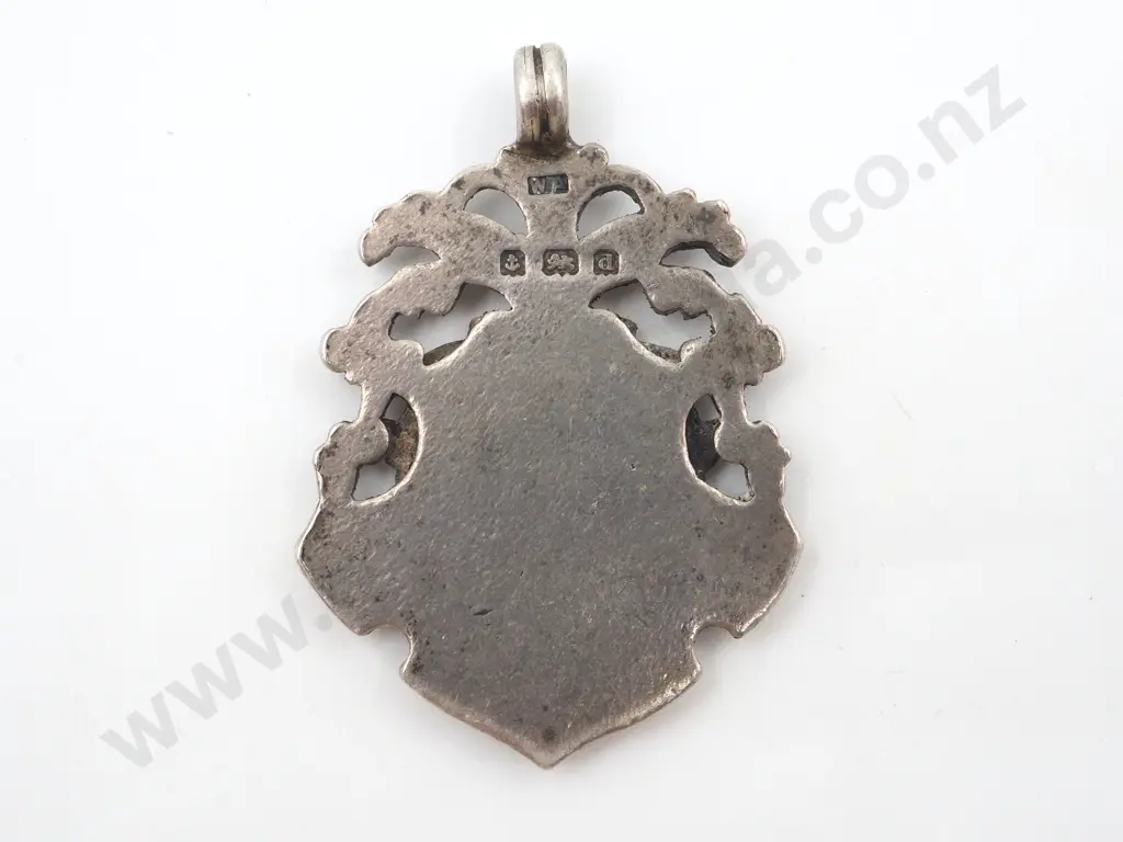 Sterling Silver & Gold Fob. The Shield Shaped Cartouche Initialled With A "W"  Image 1++