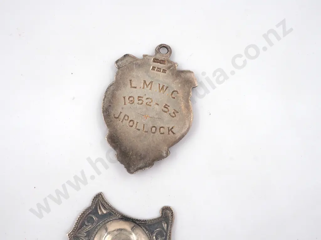 Five Sterling Silver Fobs/Medallions In Varying Shapes Image 1++