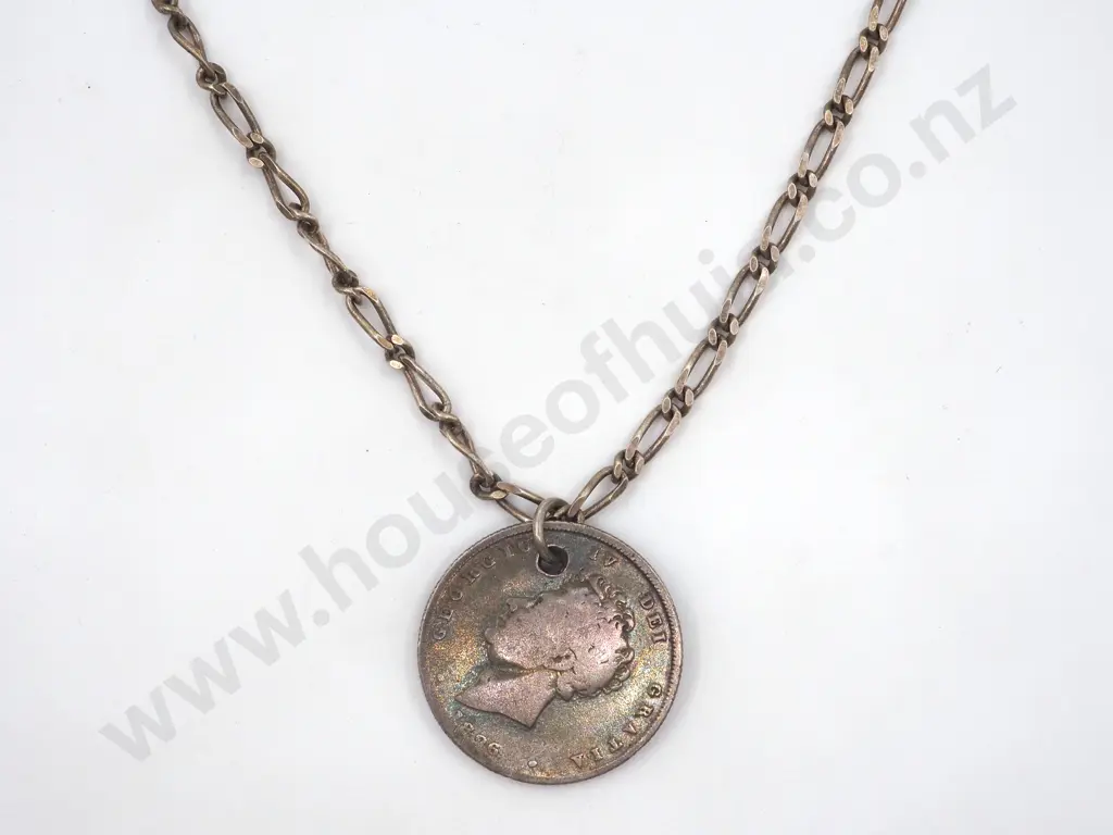 1826 Shilling Pendant on Sterling Silver Chain Image 1++