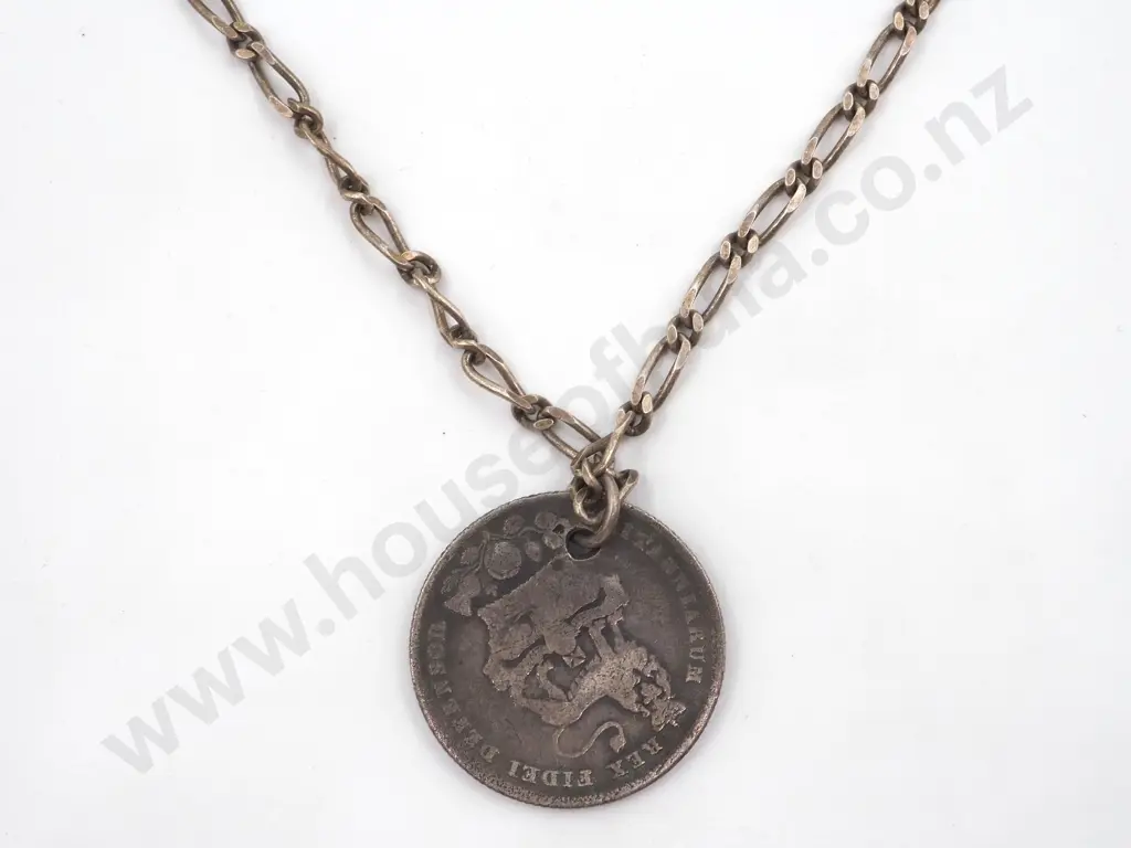 1826 Shilling Pendant on Sterling Silver Chain Image 1++