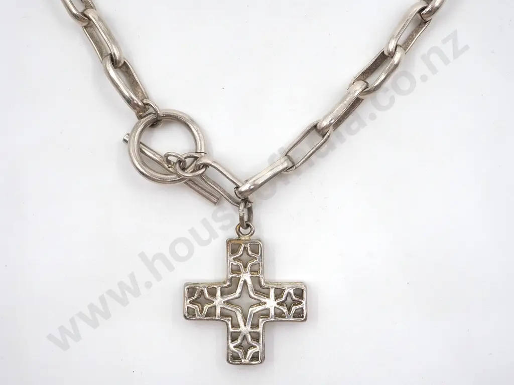 Sterling Silver Fancy Link Chain Necklace Image 1++